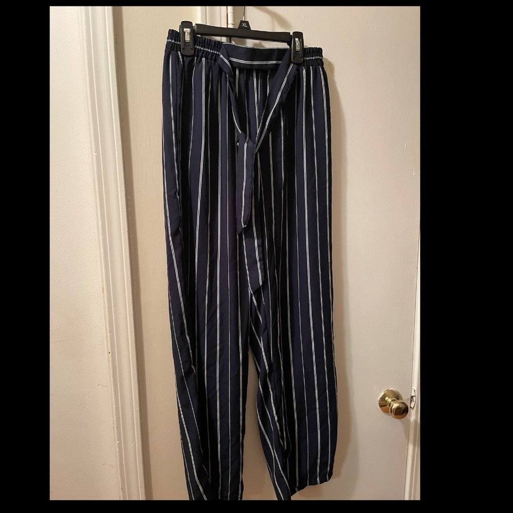 Stripped Dressy Flare Pants